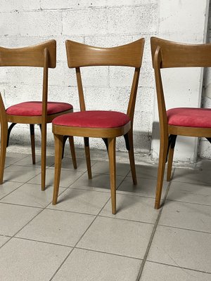 Chairs in Ico Parisi Style, 1950s, Set of 4-JHL-1706686