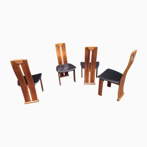 Chairs in Light Wood in the style of Carlo Scarpa for Mobil Girgi, 1970s, Set of 4-OHK-1787057