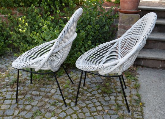 Chairs in Manao Cane and Rattan, Italy, 1950s, Set of 2-WF-673342