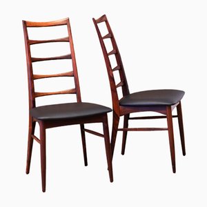 Chairs in Rosewood and Black Leather by Niels Koefoed for Koefoeds Møbelfabrik, 1960s, Set of 6-BPJ-1778603