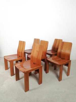 Chairs in the style of Carlo Scarpa, Italy, 1970s, Set of 6-UIW-1447796