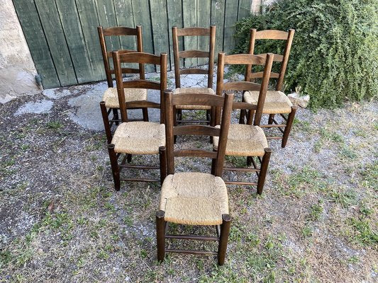 Chairs in the Style of Charlotte Perriand, 1950, Set of 6-SSK-1012979