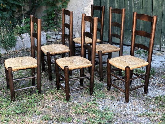 Chairs in the Style of Charlotte Perriand, 1950, Set of 6-SSK-1012979