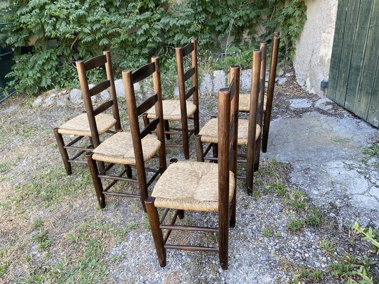 Chairs in the Style of Charlotte Perriand, 1950, Set of 6-SSK-1012979