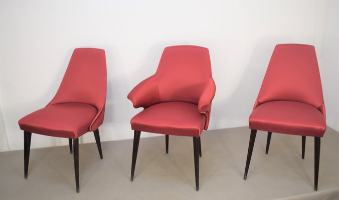 Chairs in the style of Osvaldo Borsani, Italy, 1960s, Set of 3-AOL-1315256