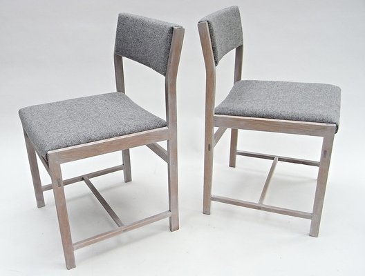 Chairs in Whitened Oakwood & Kvadrat Fabric, Set of 2-EP-1770536