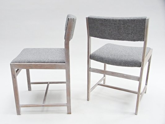 Chairs in Whitened Oakwood & Kvadrat Fabric, Set of 2-EP-1770536