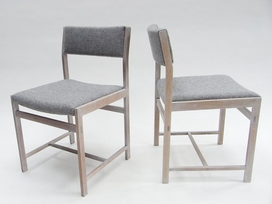 Chairs in Whitened Oakwood & Kvadrat Fabric, Set of 2-EP-1770536