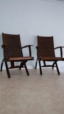 Chairs & Table by Angel I. Pazmino for Muebles de Estilo, Ecuador, 1960s, Set of 3-KK-936167