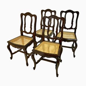 Chairs with Rattan Braid, France, 1750s, Set of 4-CXC-982712