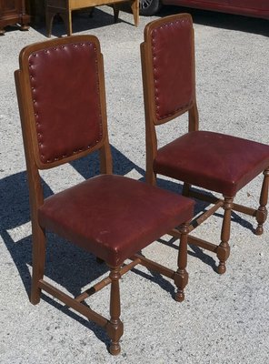 Chairs with Seat and Back in Red Leather, Italy, 1980, Set of 2-RAQ-1300544