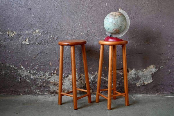 Chalet Style Pine Bar Stools, 1970s, Set of 2-AIU-1822234