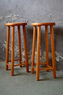 Chalet Style Pine Bar Stools, 1970s, Set of 2-AIU-1822234