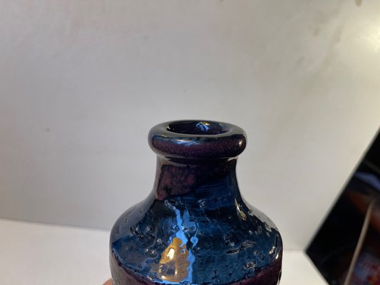 Chamotte Stoneware Vase in Blue and Purple Glaze from Bitossi, 1960s-LCR-1162463