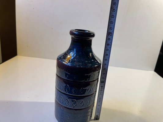 Chamotte Stoneware Vase in Blue and Purple Glaze from Bitossi, 1960s-LCR-1162463