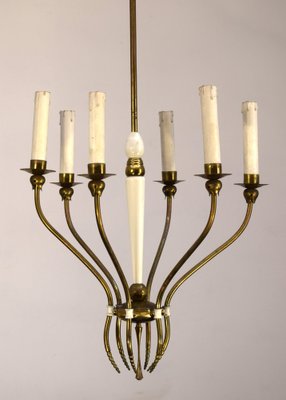 Chandelier 6 Lights, Italy, 1950s-AOL-1772597