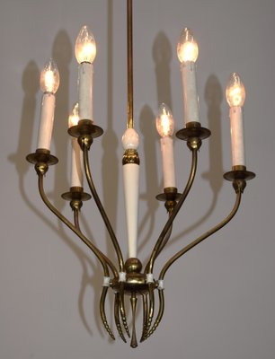 Chandelier 6 Lights, Italy, 1950s-AOL-1772597