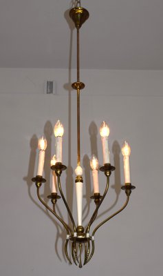 Chandelier 6 Lights, Italy, 1950s-AOL-1772597