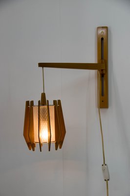 Chandelier and Wall Lamp from Drevo Humpolec, 1970s, Set of 2-TZ-1016728