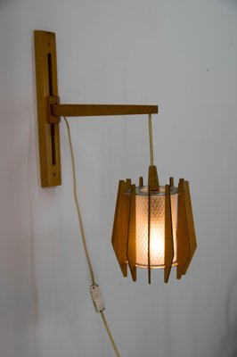 Chandelier and Wall Lamp from Drevo Humpolec, 1970s, Set of 2-TZ-1016728