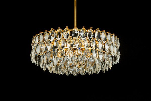 Chandelier Brass and Crystal Glass from Bakalowits, Austria, 1960s-UGR-1085307