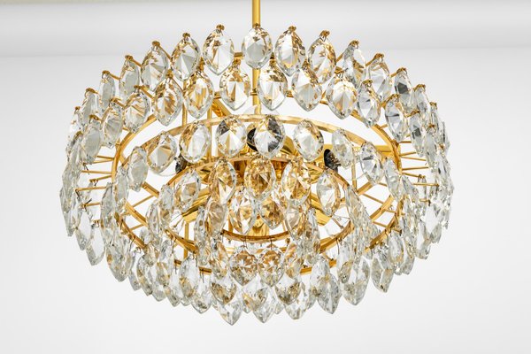 Chandelier Brass and Crystal Glass from Bakalowits, Austria, 1960s-UGR-1085307