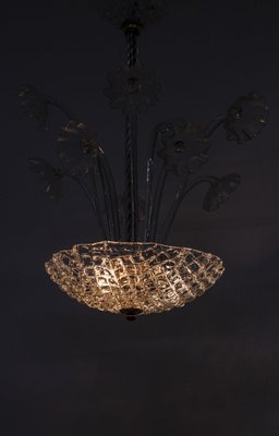 Chandelier by Fritz Kurz for Orrefors, 1950s-KO-770025