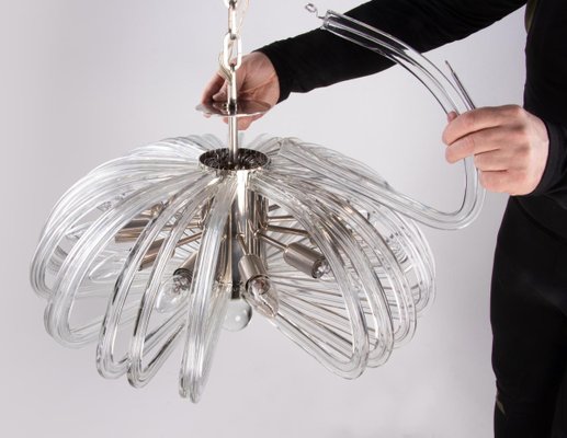 Chandelier Crystal & Nickel by Cari Zalloni for Bakalowits, 1960-DEK-932383