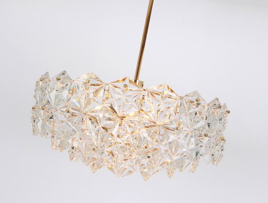 Chandelier Gilt Brass and Crystal Glass from Kinkeldey, Germany, 1970s-UGR-1085278