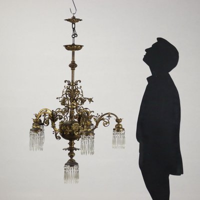 Chandelier in Brass & Golden Bronze-VMM-1313444