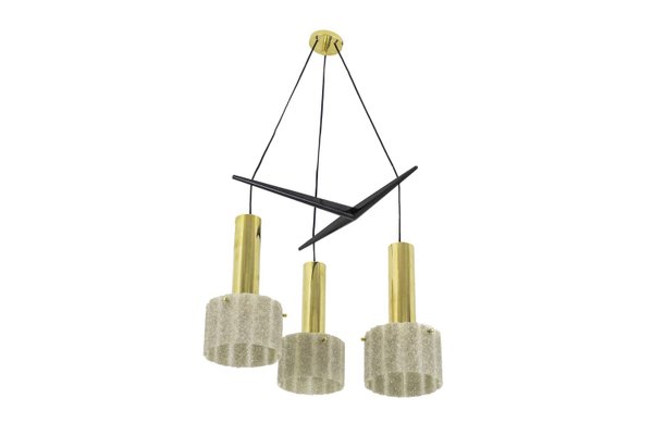 Chandelier in Granite Resin and Gilt Brass, 1950s-CEJ-677406