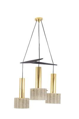 Chandelier in Granite Resin and Gilt Brass, 1950s-CEJ-677406