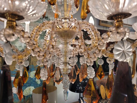 Chandelier in Purple and Amber Crystal, Italy, 1940s-NUC-1756368