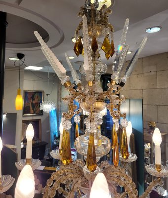 Chandelier in Purple and Amber Crystal, Italy, 1940s-NUC-1756368