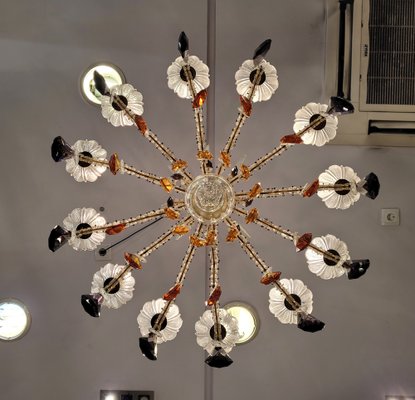 Chandelier in Purple and Amber Crystal, Italy, 1940s-NUC-1756368