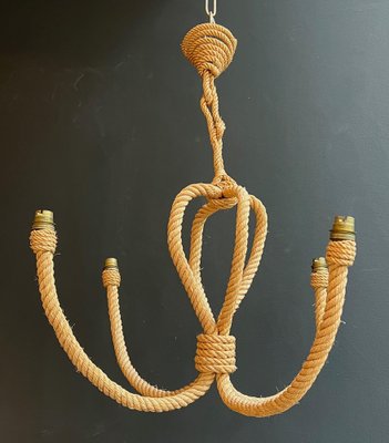 Chandelier in Rope fro Audoux Minet, 1950s-BA-1622474