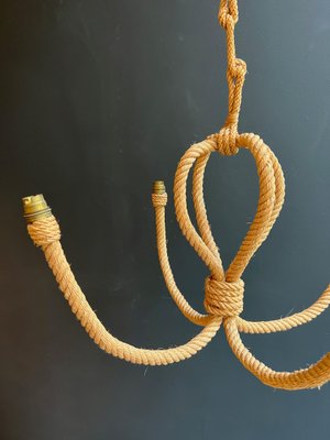 Chandelier in Rope fro Audoux Minet, 1950s-BA-1622474