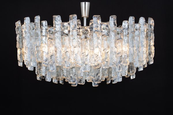 Chandelier Soria Ice Glass from Kalmar, Germany, 1970s-UGR-1724526