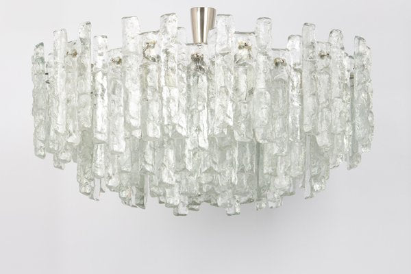 Chandelier Soria Ice Glass from Kalmar, Germany, 1970s-UGR-1724526