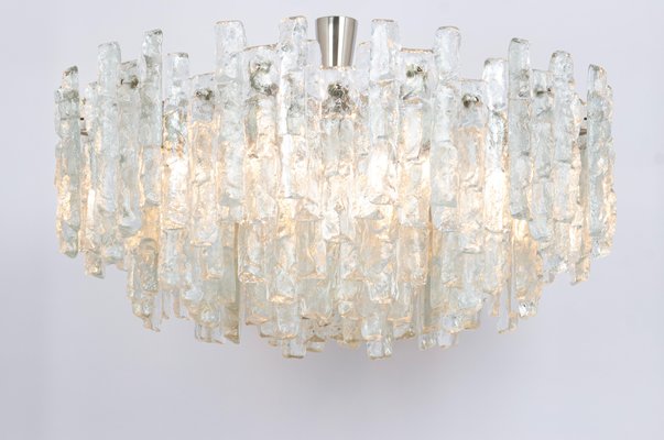 Chandelier Soria Ice Glass from Kalmar, Germany, 1970s-UGR-1724526