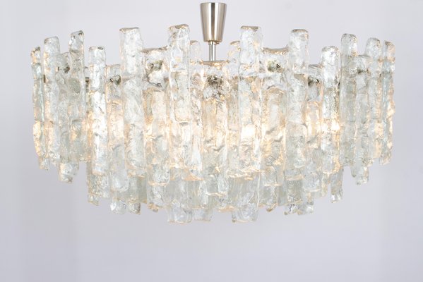 Chandelier Soria Ice Glass from Kalmar, Germany, 1970s-UGR-1724526