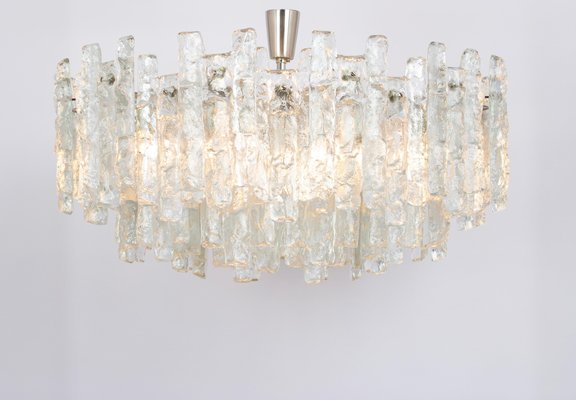 Chandelier Soria Ice Glass from Kalmar, Germany, 1970s-UGR-1724526