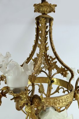 Chandelier with 12 Lights in Gilt Bronze, Late 19th Century-RVK-2024455