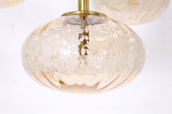 Chandelier with 4 Amber Globes, 1960s-OWS-981999