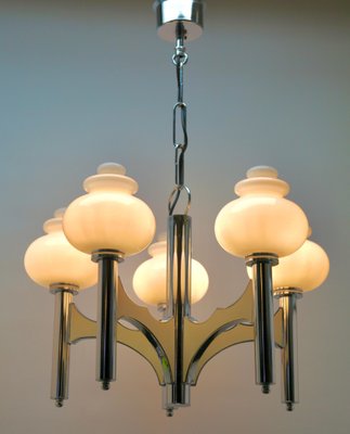 Chandelier with 5 Opaline Glass Globes-MJY-1224095