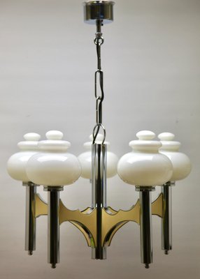 Chandelier with 5 Opaline Glass Globes-MJY-1224095