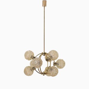 Chandelier with Amber Globes in the style of H. Tynell-OWS-1736550