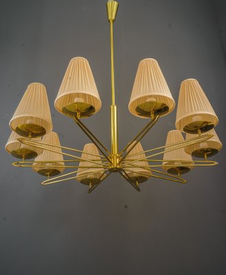 Chandelier with Fabric Shades by Rupert Nikoll, Vienna, 1960s-SPD-1794511