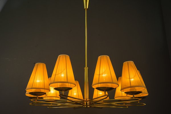 Chandelier with Fabric Shades by Rupert Nikoll, Vienna, 1960s-SPD-1794511