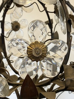 Chandelier with Glass Flowers, 1960s-NPC-1816579